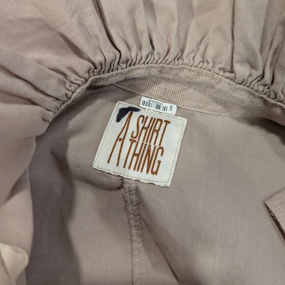 A Shirt Thing Ruffle Neck Curved Hemline Penelope Cabo Top P/S - Picture 7 of 15